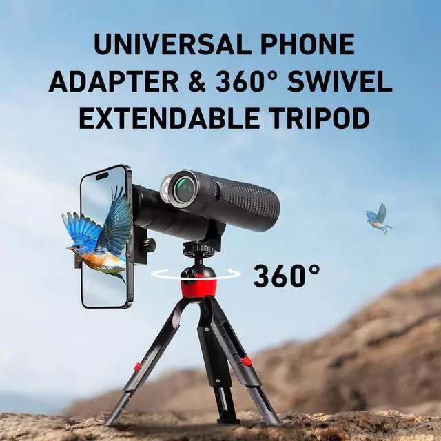 Alt view image 3 of 6 - 15X45 HD Binoculars for Adults High Powered with Binocular Harness Strap, Phone Adapter and Tripod, IPX7 Waterproof Binoculars for Hunting Wildlife Bird Watching Cruise Ship Travel Hiking