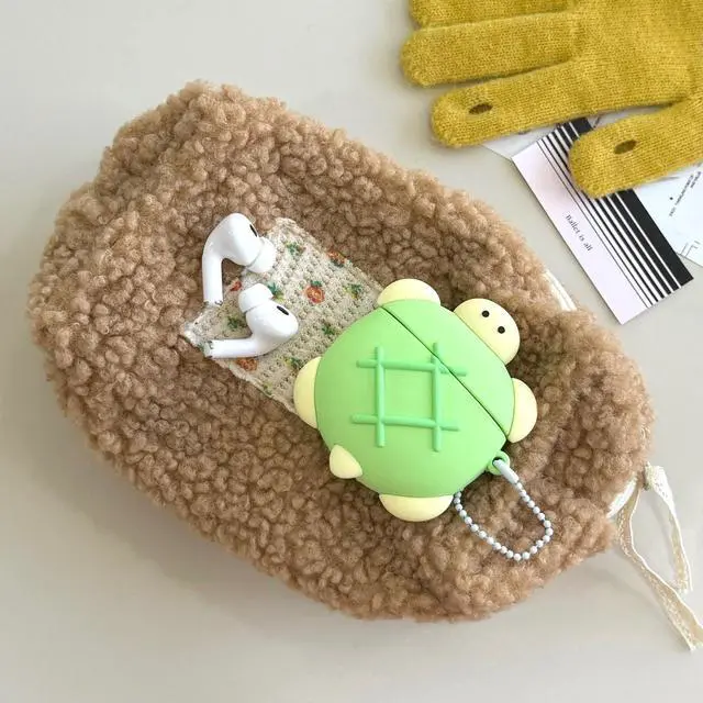 Alt view image 2 of 7 - Case Compatible with 2024 Airpods 4,Cute Kawaii Turtle Design Portable Cartoon Earbuds Accessories Soft Silicone Wireless Earphone Shockproof Protector with Chain