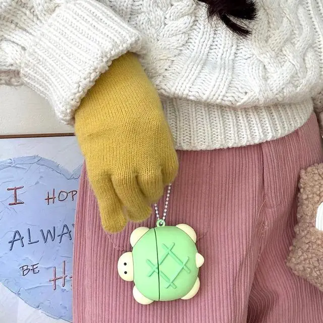 Alt view image 7 of 7 - Case Compatible with 2024 Airpods 4,Cute Kawaii Turtle Design Portable Cartoon Earbuds Accessories Soft Silicone Wireless Earphone Shockproof Protector with Chain