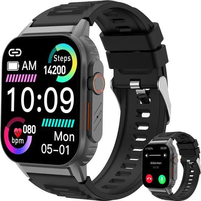 Main image of Smart Watch for Men Women, Fitness Watch Compatible with Android iOS | Dial/Answer Calls, Activity Trackers with Heart Rate/Sleep Monitor,100 Sports Modes/IP68 Waterproof, 2.01" HD Touchscreen