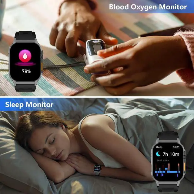 Alt view image 3 of 7 - Smart Watch for Men Women, Fitness Watch Compatible with Android iOS | Dial/Answer Calls, Activity Trackers with Heart Rate/Sleep Monitor,100 Sports Modes/IP68 Waterproof, 2.01" HD Touchscreen