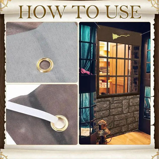 Alt view image 5 of 6 - Magical Party Decoration Magical Shop Door Cover | 5.9 x 3.6 Ft, Wizard Door Banner Sign, Wand Broom Shop Backdrop, for Halloween Magic Photo Booth Birthday Party
