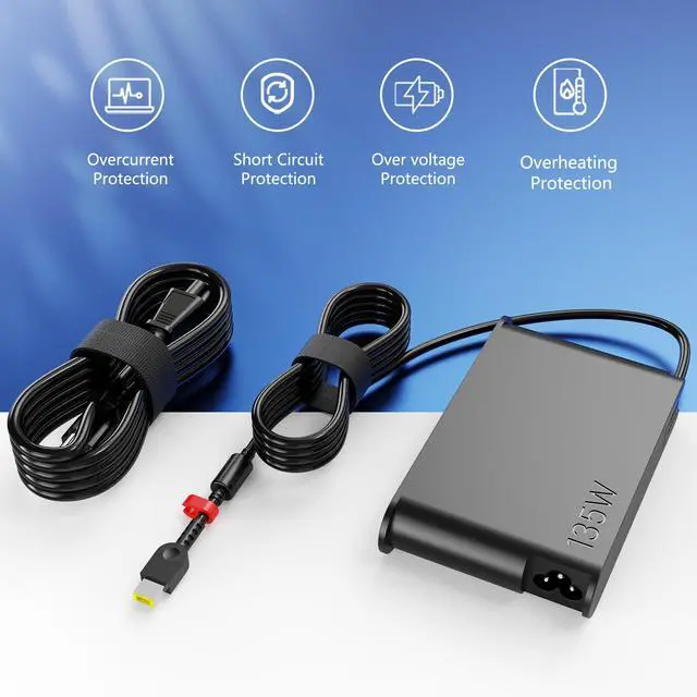 Alt view image 4 of 6 - 135W AC Adapter Fit for Lenovo Laptop Charger | for ThinkPad P1 20MD 20ME X1 Extreme 20MG Legion Y530 Y730 Y520,IdeaPad L340-15IRH 15IMH05 Y50-70,Y700,ADL135NDC3A
