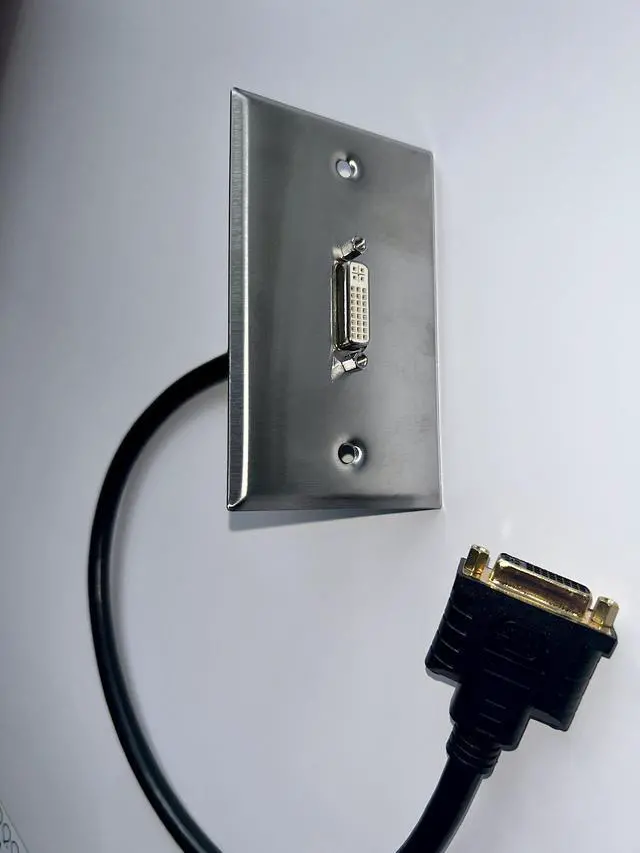 Alt view image 2 of 7 - DVI Wall Plate Kit with Coupler and 1.5 Foot Extension Cable DVI-D Medical X-RAY Use