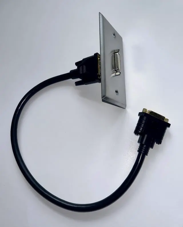 Alt view image 6 of 7 - DVI Wall Plate Kit with Coupler and 1.5 Foot Extension Cable DVI-D Medical X-RAY Use