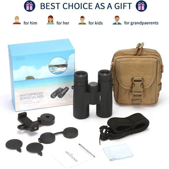 Alt view image 6 of 6 - Ceagleeye10x42 Binoculars for Adults,Ipx7 Professional Waterproof and Anti-Fog with 23mm Large Eyepiece Bak4 Lens,Binoculars for Travel Bird Watching Hunting Sports Extra Bag,Strap,Phone Adapter,Black