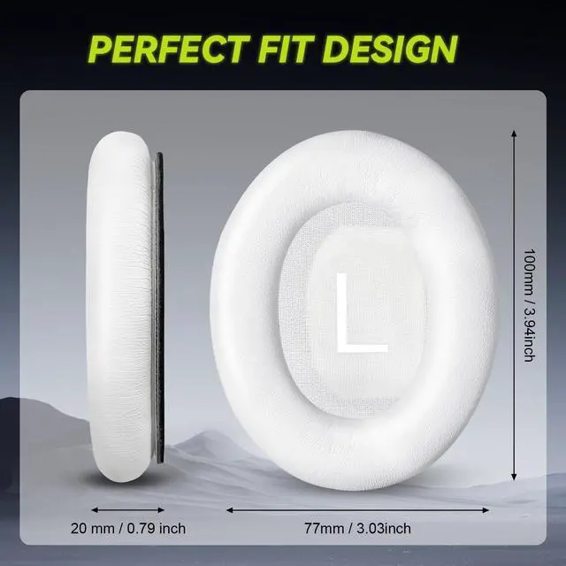 Alt view image 3 of 6 - Replacement Ear-Pads Cushions for Bose QuietComfort 45 35 35ii (QC45/ QC35/ QC35ii), Premium Ear Covers Compatible with QuietComfort SE (QC SE)/ New QuietComfort Headphones (White)