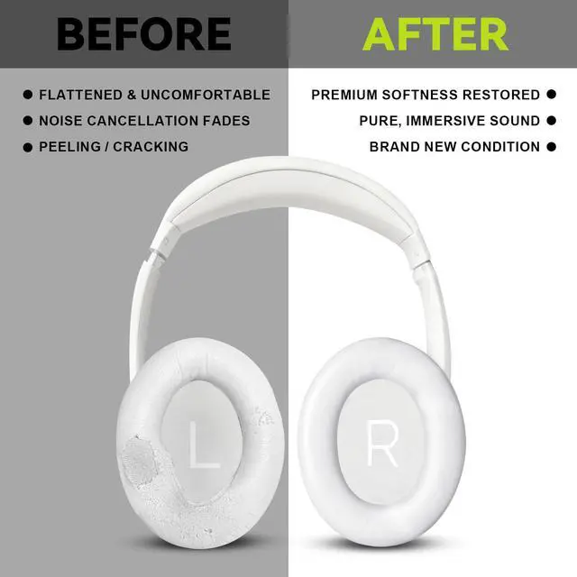 Alt view image 5 of 6 - Replacement Ear-Pads Cushions for Bose QuietComfort 45 35 35ii (QC45/ QC35/ QC35ii), Premium Ear Covers Compatible with QuietComfort SE (QC SE)/ New QuietComfort Headphones (White)