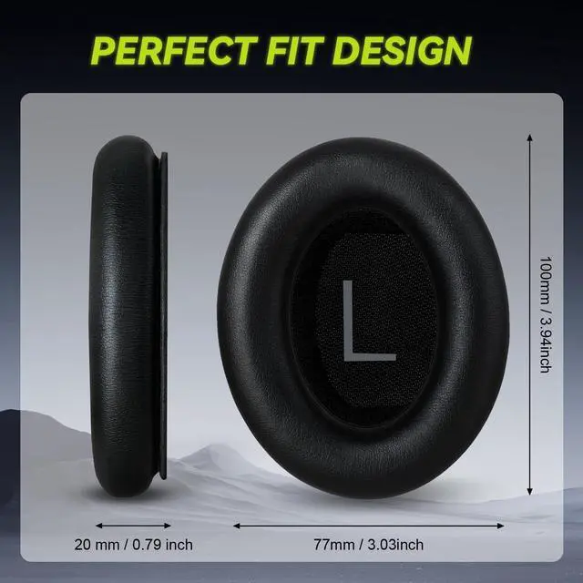 Alt view image 3 of 6 - Replacement Ear-Pads Cushions for Bose QuietComfort 45 35 35ii (QC-45 QC-35 QC-35 ii), Premium Ear Covers Compatible with QuietComfort SE (QC SE)/ New QuietComfort Headphones (Black)