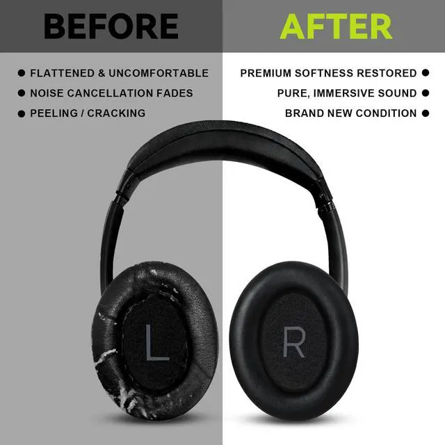 Alt view image 5 of 6 - Replacement Ear-Pads Cushions for Bose QuietComfort 45 35 35ii (QC-45 QC-35 QC-35 ii), Premium Ear Covers Compatible with QuietComfort SE (QC SE)/ New QuietComfort Headphones (Black)