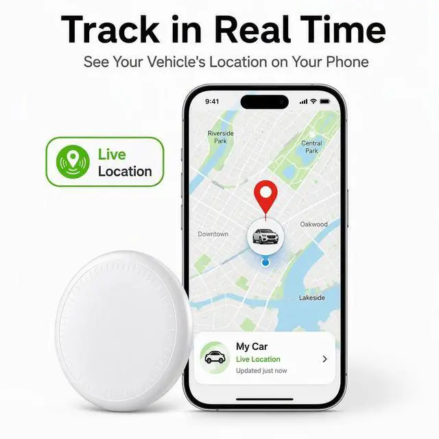 Alt view image 2 of 6 - Mini Tracker for Vehicles, Magnetic Car Tracker with Anti-Theft Alerts - Works with Apple Find My (iOS Only), IP65 Waterproof, No Subscription, Hidden Tracking Device for Cars, Bikes, Luggage
