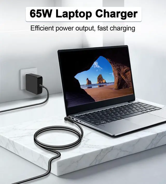 Alt view image 2 of 7 - 65W Laptop Charger Compatible with Asus Vivobook 15 16 17 Zenbook Flip Chromebook EeeBook Notebook Laptop 5.5 * 2.5mm with 3 Adapter, Support 45W 33W