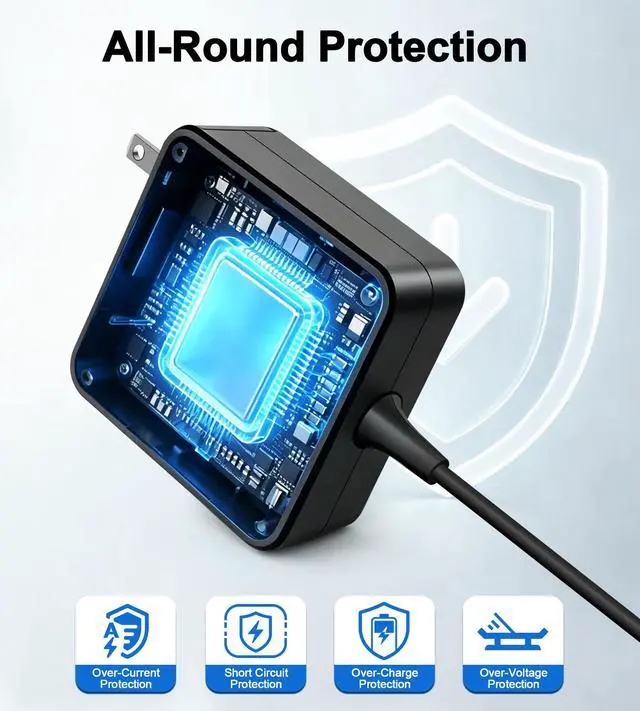 Alt view image 4 of 7 - 65W Laptop Charger Compatible with Asus Vivobook 15 16 17 Zenbook Flip Chromebook EeeBook Notebook Laptop 5.5 * 2.5mm with 3 Adapter, Support 45W 33W
