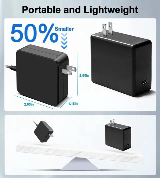 Alt view image 6 of 7 - 65W Laptop Charger Compatible with Asus Vivobook 15 16 17 Zenbook Flip Chromebook EeeBook Notebook Laptop 5.5 * 2.5mm with 3 Adapter, Support 45W 33W