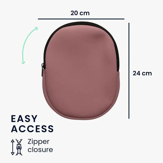 Alt view image 6 of 7 - Neoprene Headphone Case for Headset/Overear Headphone Cover Over-Ear Headset Storage Pouch - Soft Travel Carry Bag Dark Rose