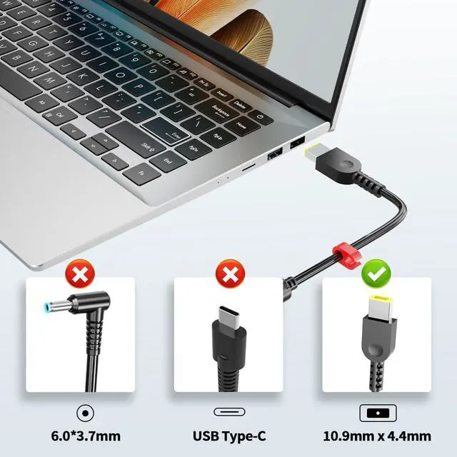 Alt view image 6 of 6 - 170W Charger Fit for Lenovo P50 P53 P15 P17 20V8.5A Workstation Adapter