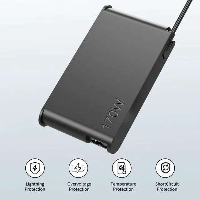 Alt view image 5 of 6 - 170W Charger Fit for Lenovo P50 P53 P15 P17 20V8.5A Workstation Adapter