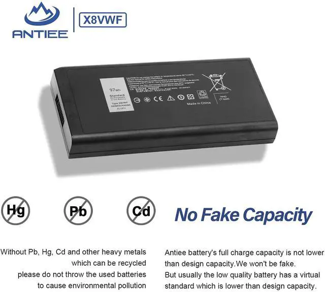 Alt view image 4 of 7 - 97Wh X8VWF Laptop Battery for Dell Latitude 14 Rugged 5404 5414 E5404 | Extreme 7404 7414 E7404 Series P46G P46G002 P46G001 CJ2K1 VCWGN 4XKN5 YGV51 DKNKD XRJDF XN4KN 453-BBBE 453-BBBD 11.1V
