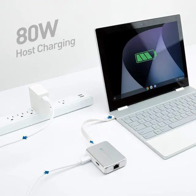 Alt view image 4 of 4 - Pro Series USB-C Multiport Hub with HDMI 2.0 | 4K@60Hz HDMI, 80W PD Charging, Fast Ethernet, 2x USB-A Ports