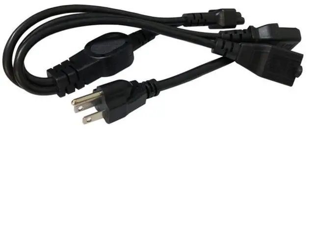 Main image of 0.6M/2FT 3-in-1 NEMA 5-15P to C13/C5/5-15R Multifunctional AC Power Cord | 3-in-1 Y splitter cord, 16AWG main & 18AWG split wire, multi-port power equalizer for home office