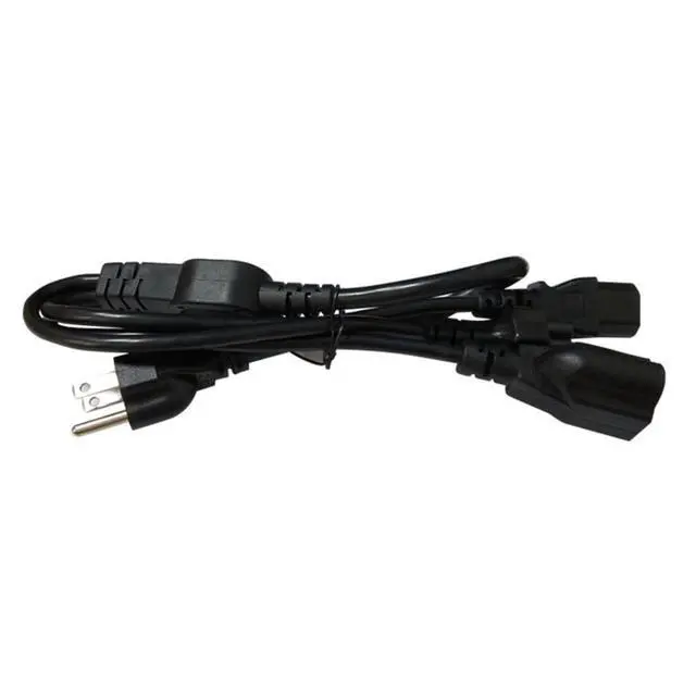 Alt view image 5 of 5 - 0.6M/2FT 3-in-1 NEMA 5-15P to C13/C5/5-15R Multifunctional AC Power Cord | 3-in-1 Y splitter cord, 16AWG main & 18AWG split wire, multi-port power equalizer for home office