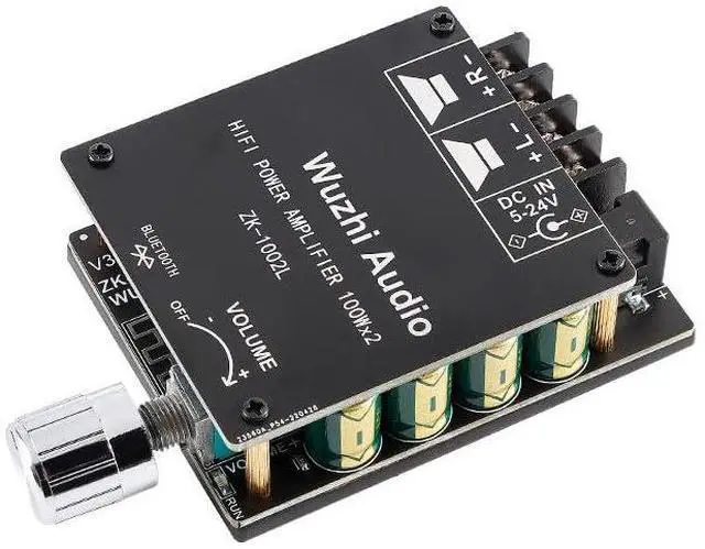 Main image of ZK-1002L Mini Amplifier Board Bluetooth-Compatible 2X100W Digital Amplifier Module Board 2.0 Stereo with Knob Volume Switch