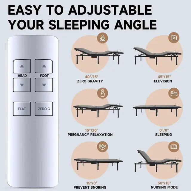 Alt view image 6 of 7 - RF358C Replacement Remote Control for Ease 1.0 Adjustable Bed | Compatible with TempurPedic Ease 2.0 Adjustable Bed