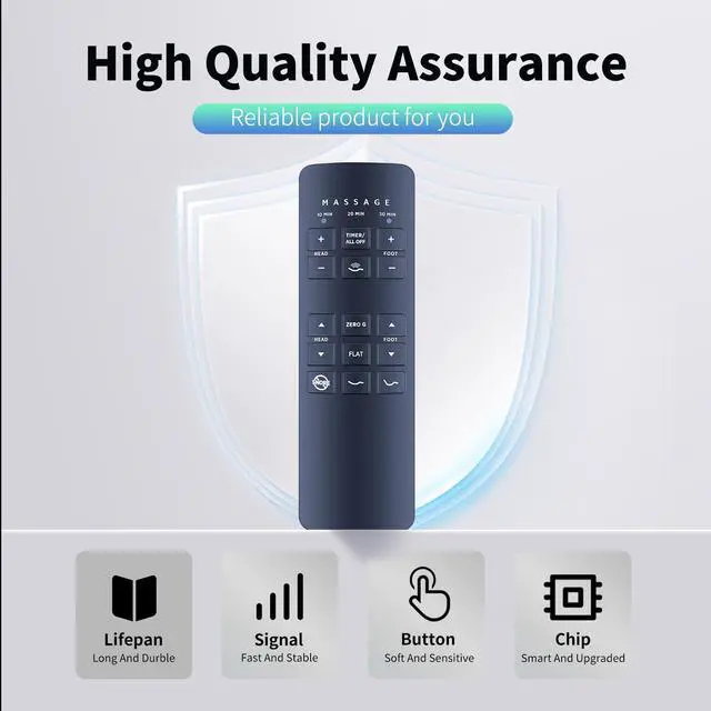 Alt view image 3 of 6 - Replace Remote for Beautyrest SmartMotion 3.0 Adjustable Bed Base RF258C | JLDK.28.01.02