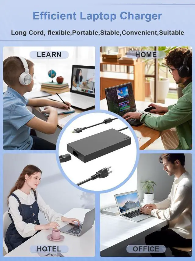Alt view image 6 of 6 - 330W Slim GaN AC Adapter Compatible with Lenovo Legion 9 16IRX8 16IRX9,Legion Pro 7 16IRX9H 16IRX8H 16ARX8H 16IRX8 RTX 4060 4070 4080 4090 Gaming Laptop Power Adapter