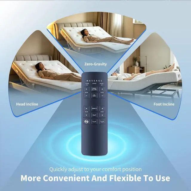 Alt view image 4 of 6 - Replace Remote for Beautyrest SmartMotion 3.0 Adjustable Bed Base RF258C | JLDK.28.01.02