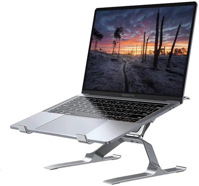 Main image of Adjustable Laptop Stand for Desk, Portable Laptop Riser, Ergonomic Computer Notebook Holder for MacBook Pro Air, Dell XPS, HP, Lenovo (13.3-17.3'') (Silver)