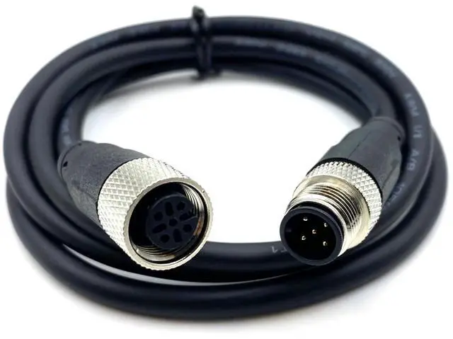 Main image of 16.4ft M12 5 Pins Male to Female Connector Cable, A Code Straight Profibus Cable Female to Male Electrical PVC Sensors Cable Industrial Molded Cable for Fieldbus Module AWG22 125V 4A (5 Meter)