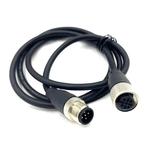 Alt view image 3 of 6 - 16.4ft M12 5 Pins Male to Female Connector Cable, A Code Straight Profibus Cable Female to Male Electrical PVC Sensors Cable Industrial Molded Cable for Fieldbus Module AWG22 125V 4A (5 Meter)