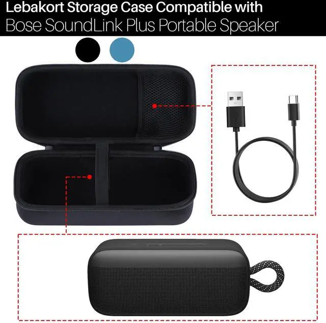 Alt view image 3 of 6 - Storage Case Compatible with Bose SoundLink Plus Portable Speaker (Black Case)