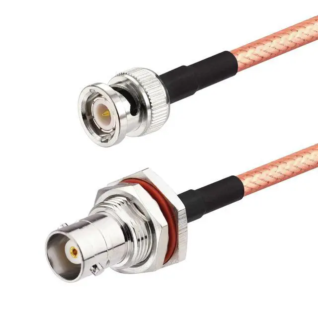 Alt view image 3 of 4 - BNC Female Bulkhead to BNC Male Low Loss RG400 Coax Cable 9.8ft | for CB VHF UHF Ham Radio, Scanner Antenna, Oscilloscope, Wireless Microphone System