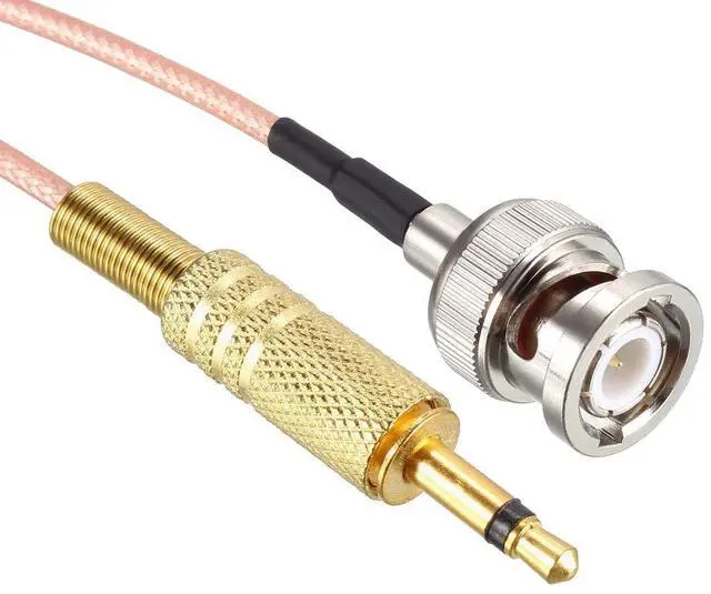 Alt view image 3 of 5 - BNC Male to 3.5mm (1/8") Mono TS Male Coaxial Power Audio Cable 50 ohm 4 ft