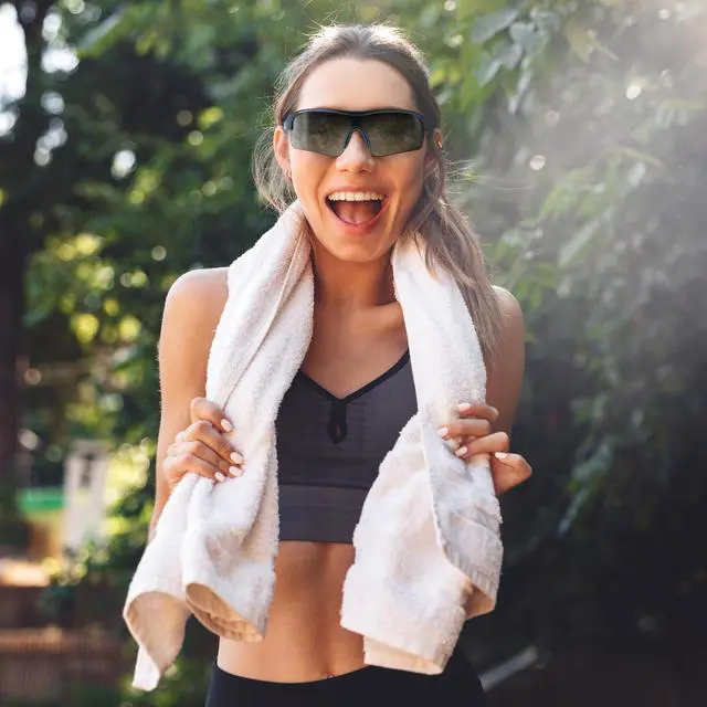 Alt view image 6 of 6 - Sun & Sound Smart Sunglasses Combine On Trend Classic Sunglasses with UV400 Protective Lenses and Built-In Bluetooth Premium Open Ear Speakers for Hands Free Communication - (SM-MED) SPORT/BLACK