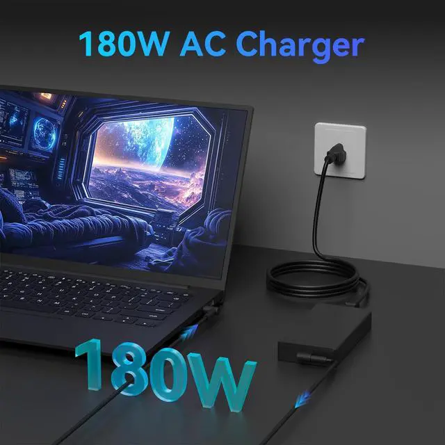 Alt view image 2 of 5 - 180W Laptop Charger Compatible with Asus Rog Zephyrus G14 GA401 G15 GA502 GA503 GM501 GU502,S GX531 GX701,Tuf F15 F17 A17 A15 FX505 FX506 FX706 FA706 FA506 Zenbook UX8402 6.0x3.7mm Power Cord
