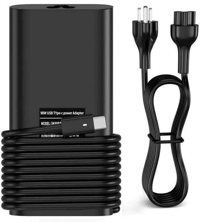 Main image of 90W USB C AC Laptop Charger Compatible with Dell Latitude 5480 5490 5580 7490 7480 7390 XPS 13 9380 9370 9365 9360 XPS 15 9560 LA90PM170 TDK33 OTDK33 Power Supply Cord