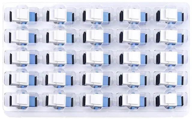 Main image of 25-Pack SC/UPC Fiber Optic Coupler Keystone Jack Modular for Patch Panels and Wall Plates Fiber Optic Cable Adapter SC Singlemode