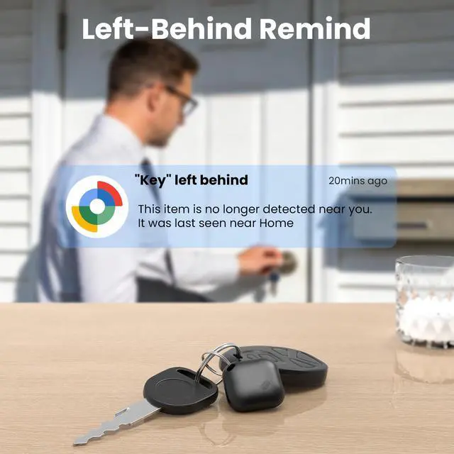 Alt view image 3 of 7 - Android Tracker Tags 4 Pack, Bluetooth Tracker Works with Google Find Hub, Android Only, Replaceable Battery, Water-Resistant Smart Tag Item Finder for Keys, Wallet, Luggage, Backpack