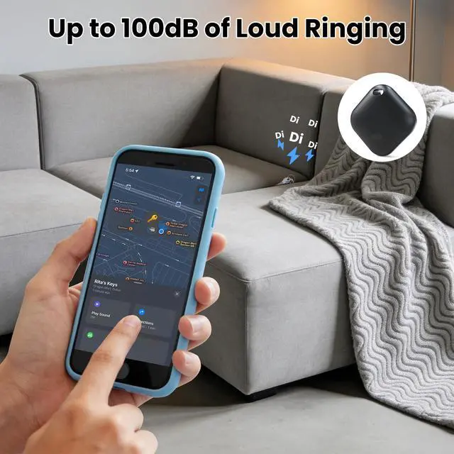 Alt view image 7 of 7 - Android Tracker Tags 4 Pack, Bluetooth Tracker Works with Google Find Hub, Android Only, Replaceable Battery, Water-Resistant Smart Tag Item Finder for Keys, Wallet, Luggage, Backpack