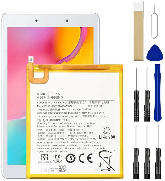 Main image of Replacement Battery Scud-WT-N8 for Samsung Galaxy Tab A 8.0 2019 SM-T290 SM-T295 SM-T290N SM-T295N Battery with Adhesive Tape Tool Repair Kit