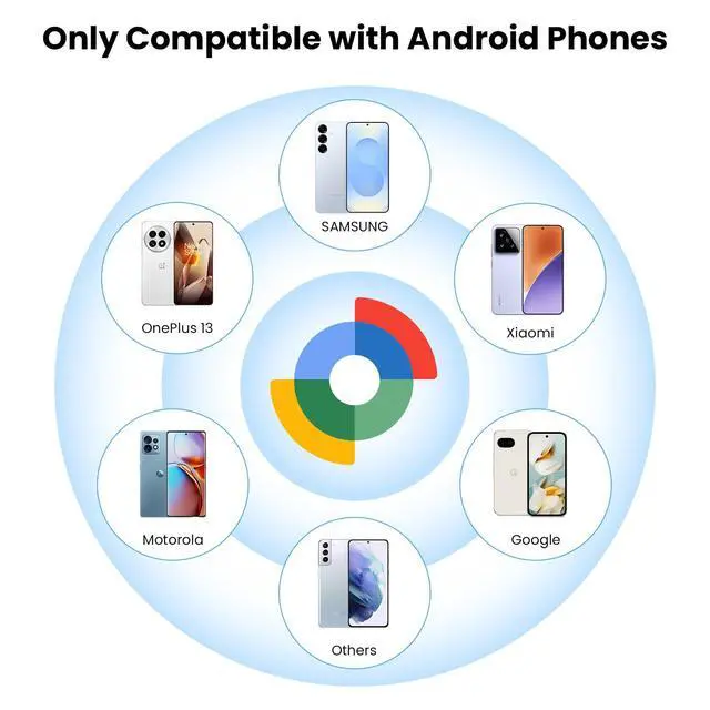 Alt view image 6 of 7 - Android Tracker Tags 4 Pack, Bluetooth Tracker Works with Google Find Hub, Android Only, Replaceable Battery, Water-Resistant Smart Tag Item Finder for Keys, Wallet, Luggage, Backpack