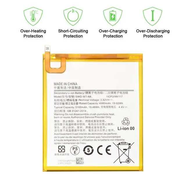 Alt view image 2 of 7 - Replacement Battery Scud-WT-N8 for Samsung Galaxy Tab A 8.0 2019 SM-T290 SM-T295 SM-T290N SM-T295N Battery with Adhesive Tape Tool Repair Kit