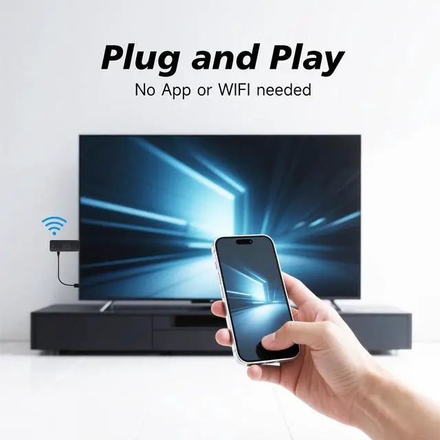 Alt view image 2 of 6 - Wireless HDMI Display Dongle Adapter, 1080P 5.8G/2.4G Wifi,Casting Audio/Video Receiver Device,for iphone,smart phone,tablet,pc,laptop to Monitor,Projector,TV,Airplay/Miracast Adapter Dongle