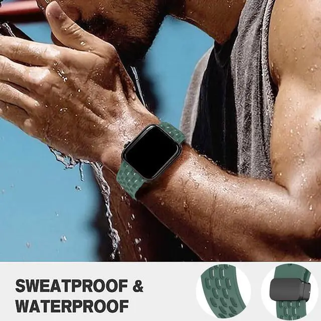 Alt view image 2 of 6 - Compatible with Embr Wave 2 Band, Breathable Soft Silicone Magnetic Butterfly Clousure Sport Replacemet Band Straps Compatible for Embr Wave 2 Thermal Wristband