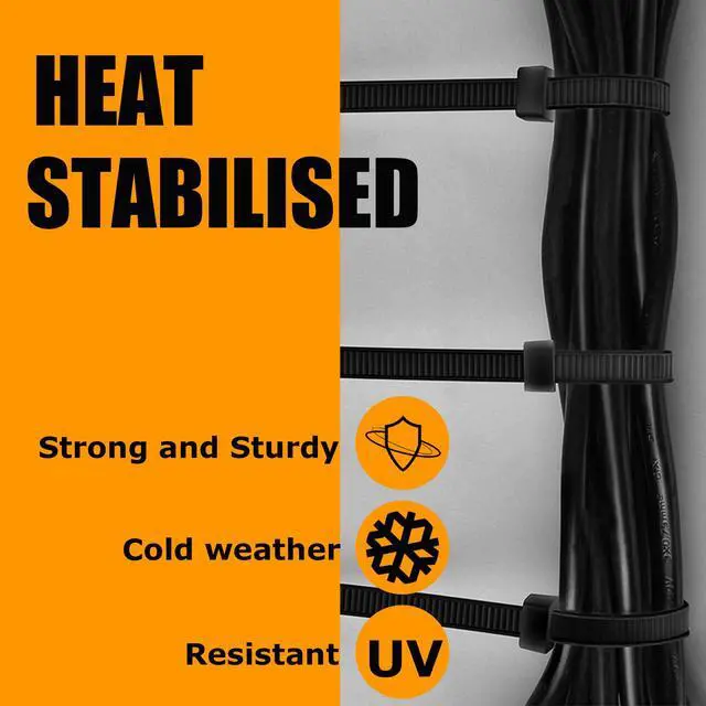 Alt view image 5 of 6 - UltraHeavy Duty 250Pounds Tensile Strength12 Inchx0.48 Inch 250 pcs, Black Zip Ties for indoor and outdoor use, Industrial Multi-Purpose UV Resistant, Wide and Thick Zip Ties by