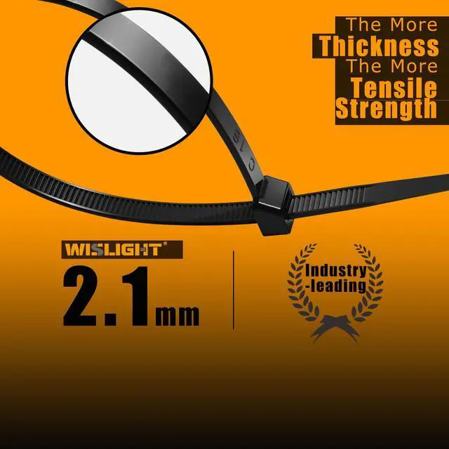 Alt view image 4 of 6 - UltraHeavy Duty 250Pounds Tensile Strength12 Inchx0.48 Inch 250 pcs, Black Zip Ties for indoor and outdoor use, Industrial Multi-Purpose UV Resistant, Wide and Thick Zip Ties by