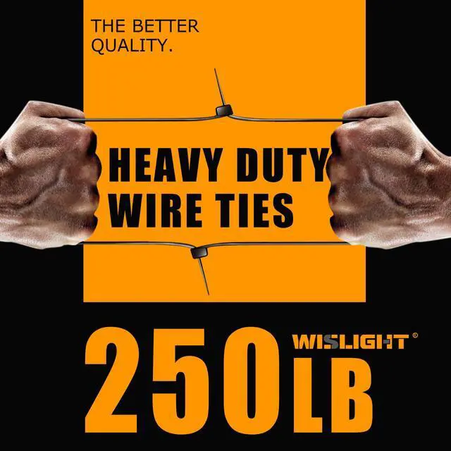 Alt view image 6 of 6 - UltraHeavy Duty 250Pounds Tensile Strength12 Inchx0.48 Inch 250 pcs, Black Zip Ties for indoor and outdoor use, Industrial Multi-Purpose UV Resistant, Wide and Thick Zip Ties by
